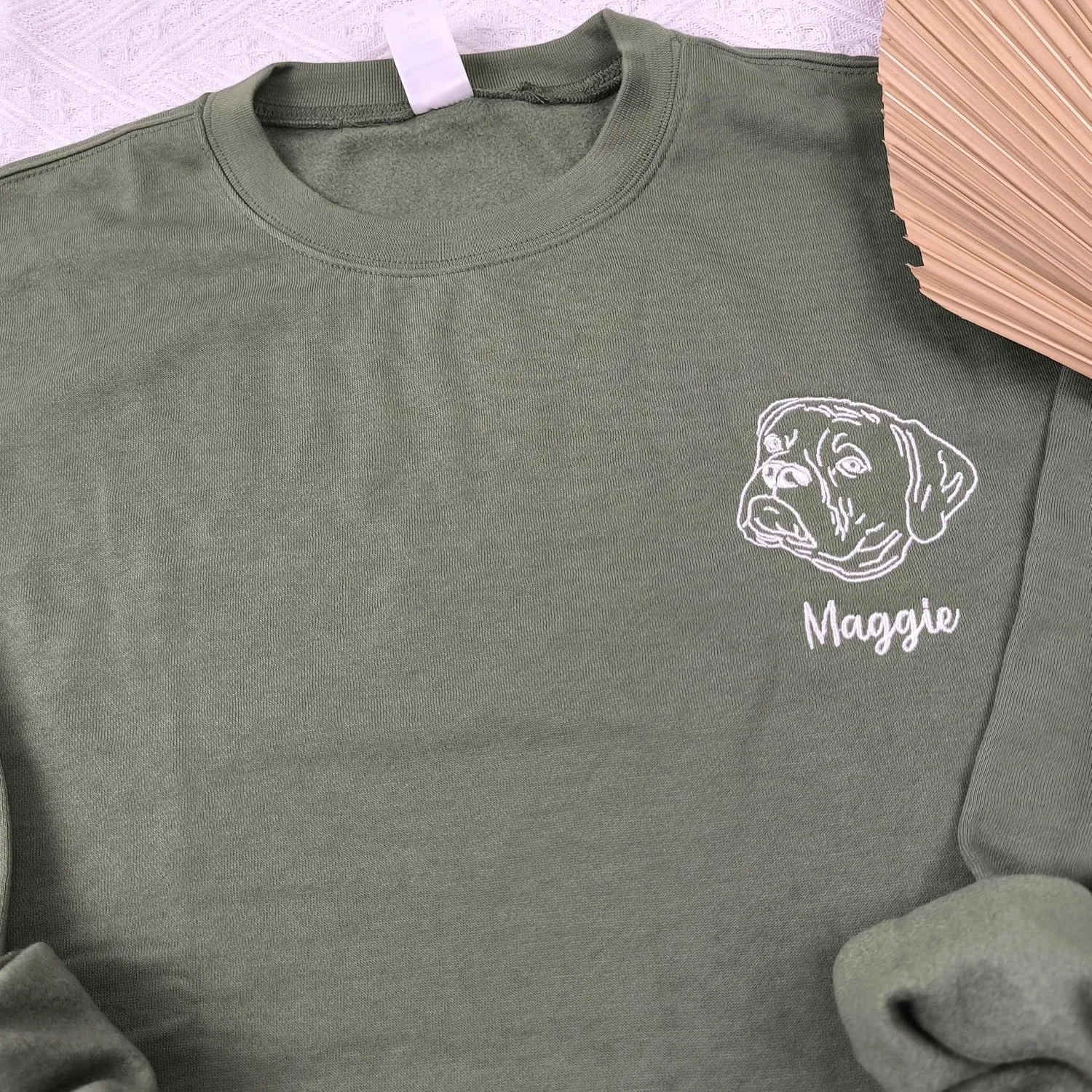 Personalized Dog Embroidered Sweatshirt, Custom Embroidered Dog Sweatshirt, Hoodie from Photo, Gift for Dog Mom
