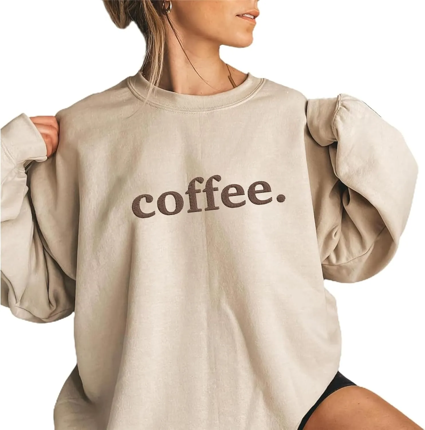 Personalized Embroidered Coffee Sweatshirt