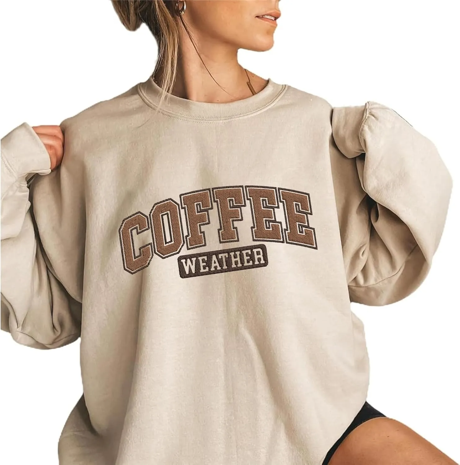 Personalized Embroidered Coffee Sweatshirt