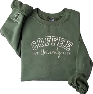Personalized Embroidered Coffee Sweatshirt