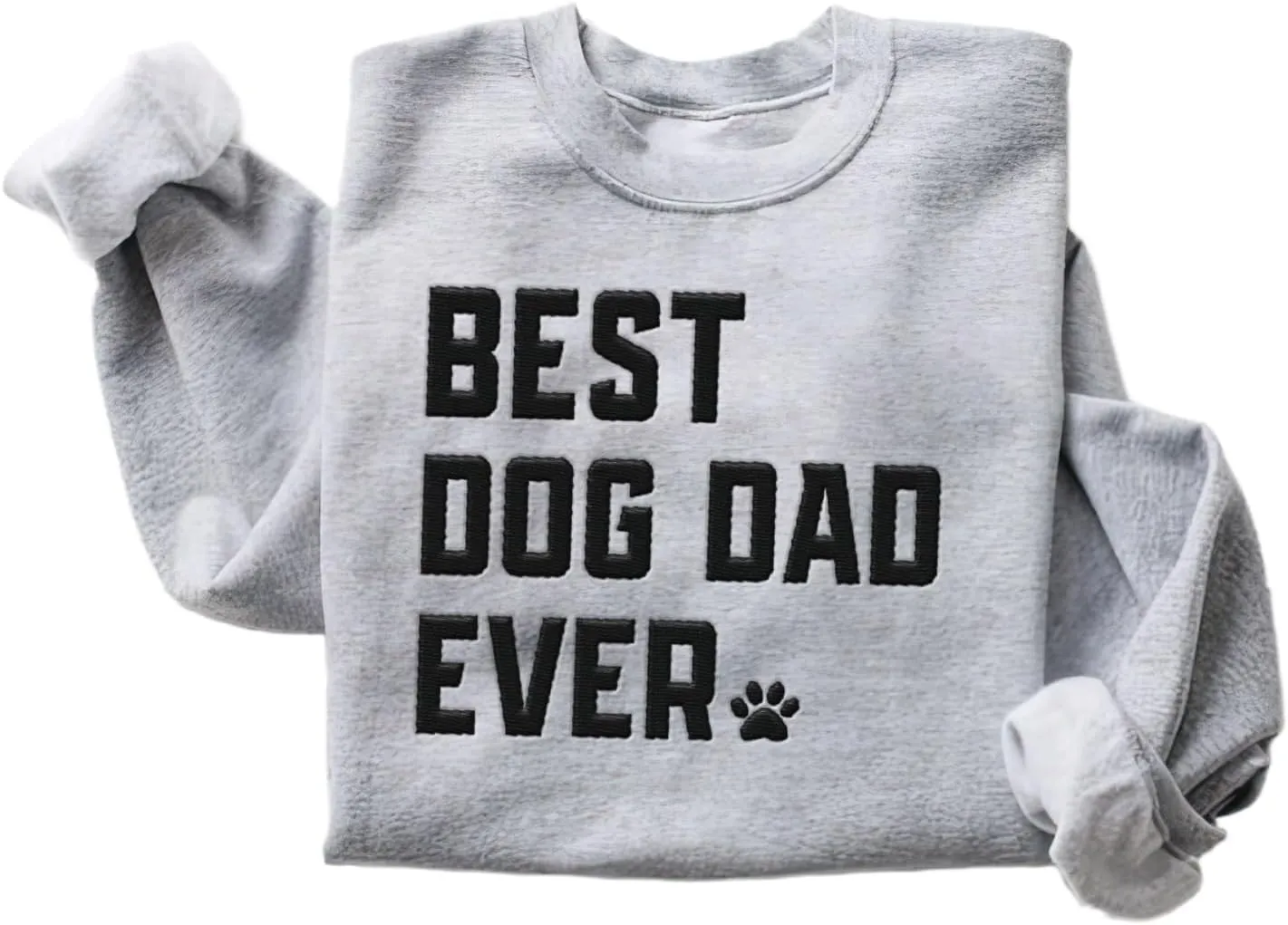 Personalized Embroidered Crewneck Sweatshirt, Custom Dog Dad Shirt, Proud Dog Dad Gift for Men