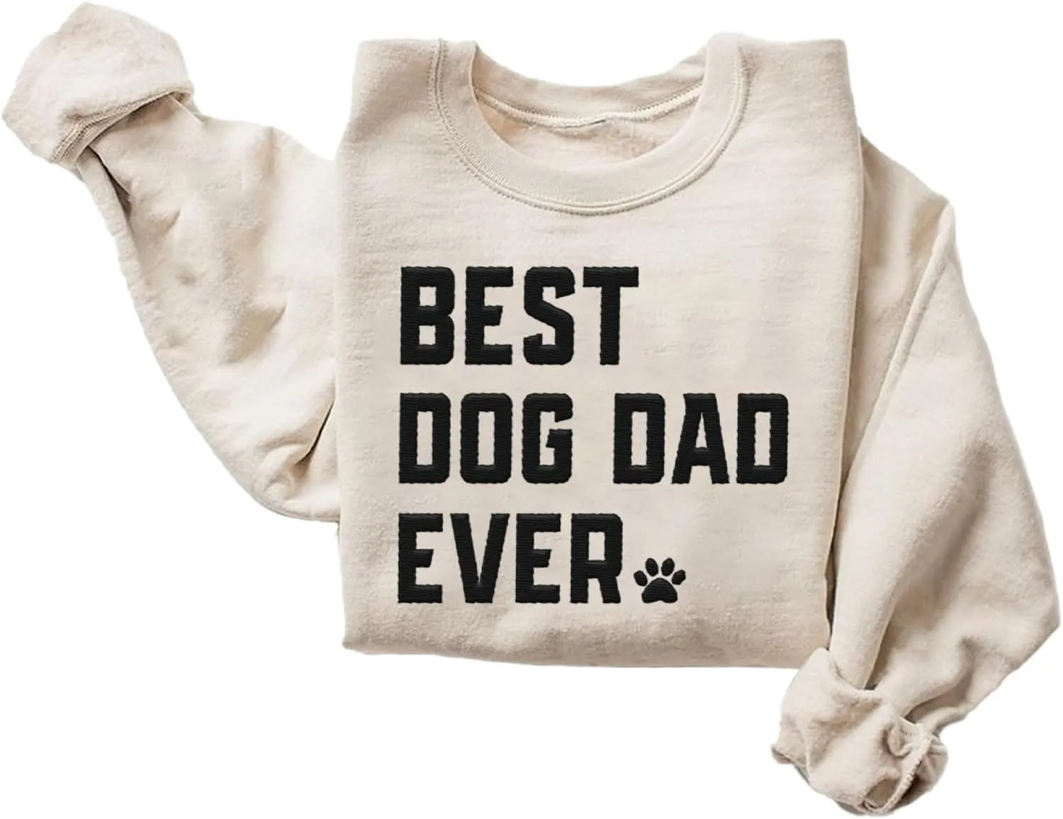 Personalized Embroidered Crewneck Sweatshirt, Custom Dog Dad Shirt, Proud Dog Dad Gift for Men