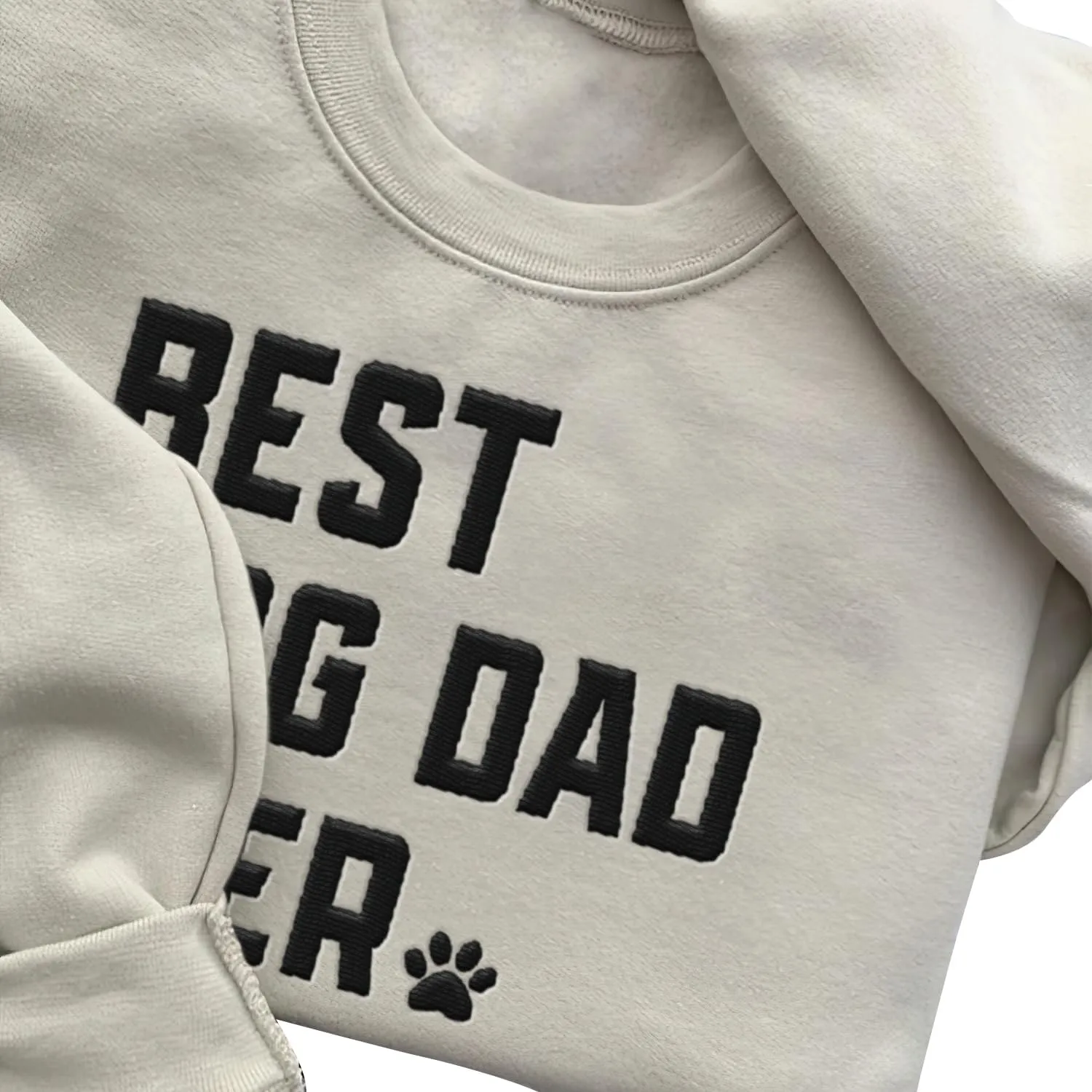 Personalized Embroidered Crewneck Sweatshirt, Custom Dog Dad Shirt, Proud Dog Dad Gift for Men