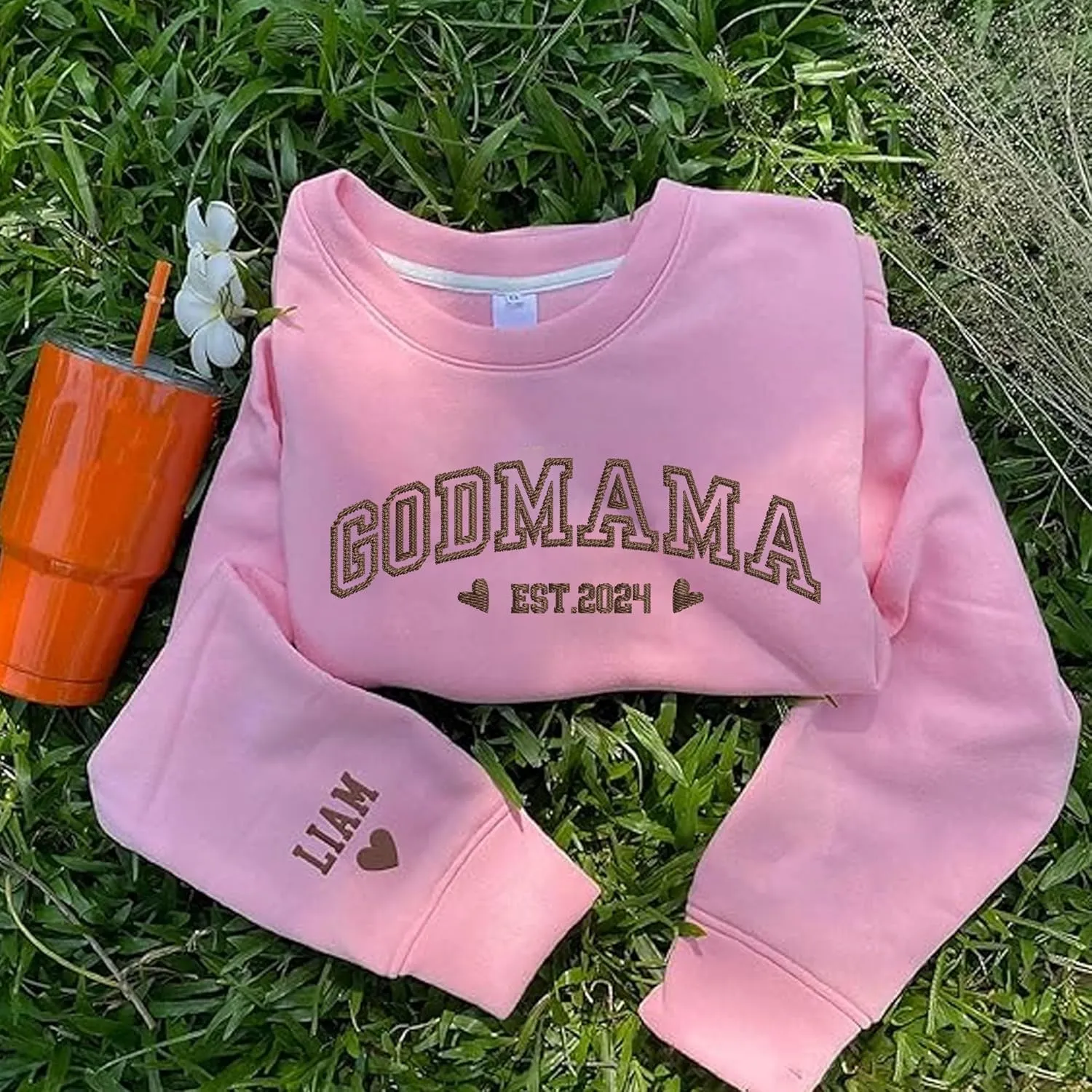 Personalized Embroidered Godmother Sweatshirt-Godmom Embroidered Sweatshirt, Madrina Proposal Gift, Godmother Gift