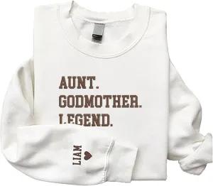 Personalized Embroidered Godmother Sweatshirt-Godmom Embroidered Sweatshirt, Madrina Proposal Gift, Godmother Gift