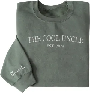 Personalized Embroidered Uncle Sweatshirt Est 2024, Cool Uncles Club Vintage Hoodie for Fathers Day
