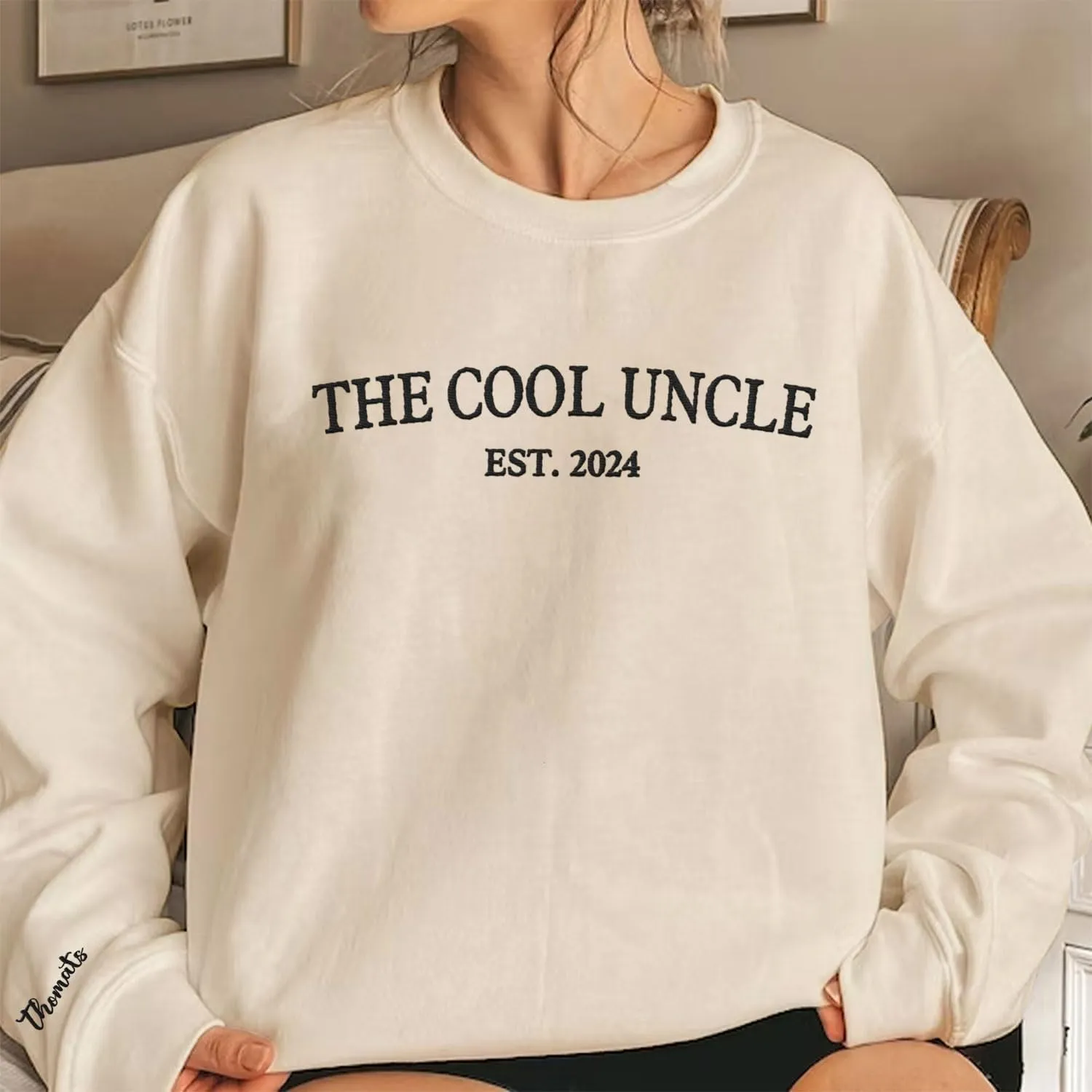 Personalized Embroidered Uncle Sweatshirt Est 2024, Cool Uncles Club Vintage Hoodie for Fathers Day