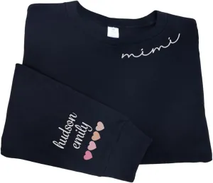 Personalized Mama Embroidered Sweatshirt, Mama Embroidered Shirts for Women, Custom Embroidered Sweatshirt
