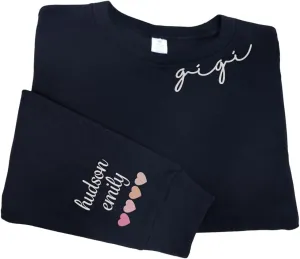 Personalized Mama Embroidered Sweatshirt, Mama Embroidered Shirts for Women, Custom Embroidered Sweatshirt