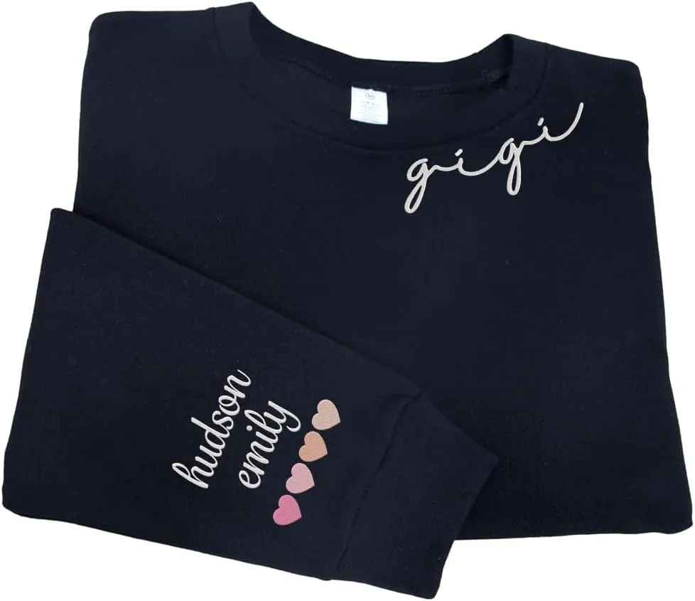 Personalized Mama Embroidered Sweatshirt, Mama Embroidered Shirts for Women, Custom Embroidered Sweatshirt