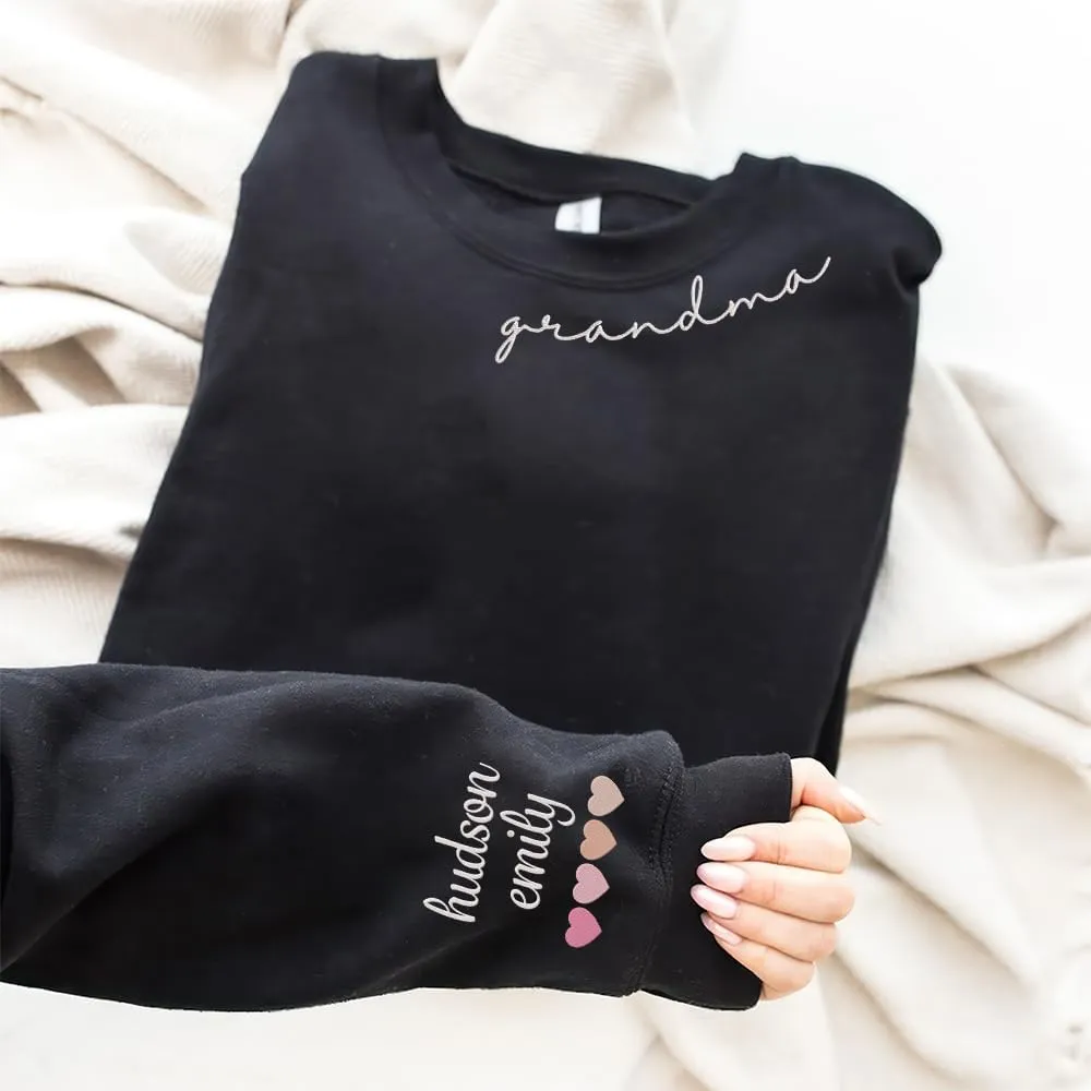 Personalized Mama Embroidered Sweatshirt, Mama Embroidered Shirts for Women, Custom Embroidered Sweatshirt