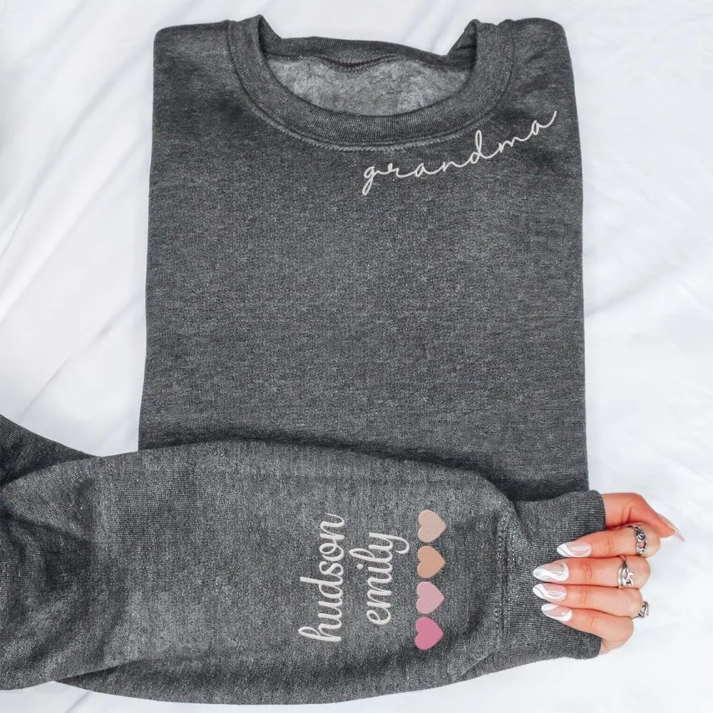 Personalized Mama Embroidered Sweatshirt, Mama Embroidered Shirts for Women, Custom Embroidered Sweatshirt