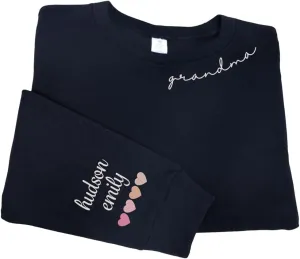 Personalized Mama Embroidered Sweatshirt, Mama Embroidered Shirts for Women, Custom Embroidered Sweatshirt