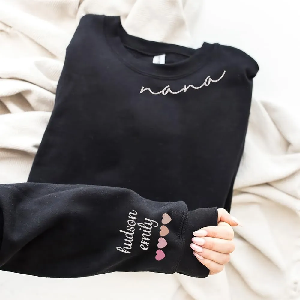 Personalized Mama Embroidered Sweatshirt, Mama Embroidered Shirts for Women, Custom Embroidered Sweatshirt