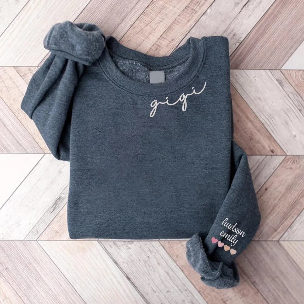 Personalized Mama Embroidered Sweatshirt, Mama Embroidered Shirts for Women, Custom Embroidered Sweatshirt