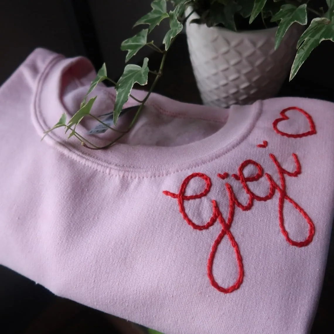 Personalized Mimi Hand Embroidered Sweatshirt, Mom's Embroidered Sweatshirt