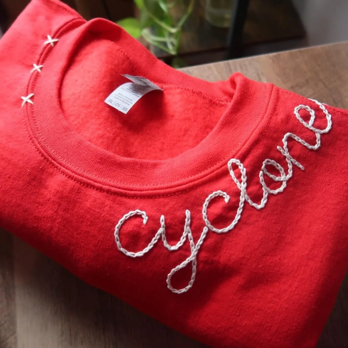 Personalized Mimi Hand Embroidered Sweatshirt, Mom's Embroidered Sweatshirt