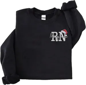 Personalized Nurse Embroidered Sweatshirt for Women, Custom Registered Nurse Shirt, CNA Shirt, Nursing Sweatshirt