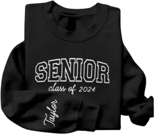 Personalized Senior 2025 Embroidered Sweatshirt Graduation 2025 Class Of 2025 Senior Class Senior Embroidered Sweatshirt