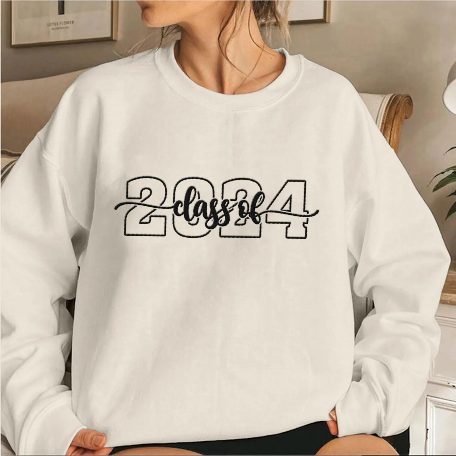 Personalized Senior 2025 Embroidered Sweatshirt Graduation 2025 Class Of 2025 Senior Class Senior Embroidered Sweatshirt