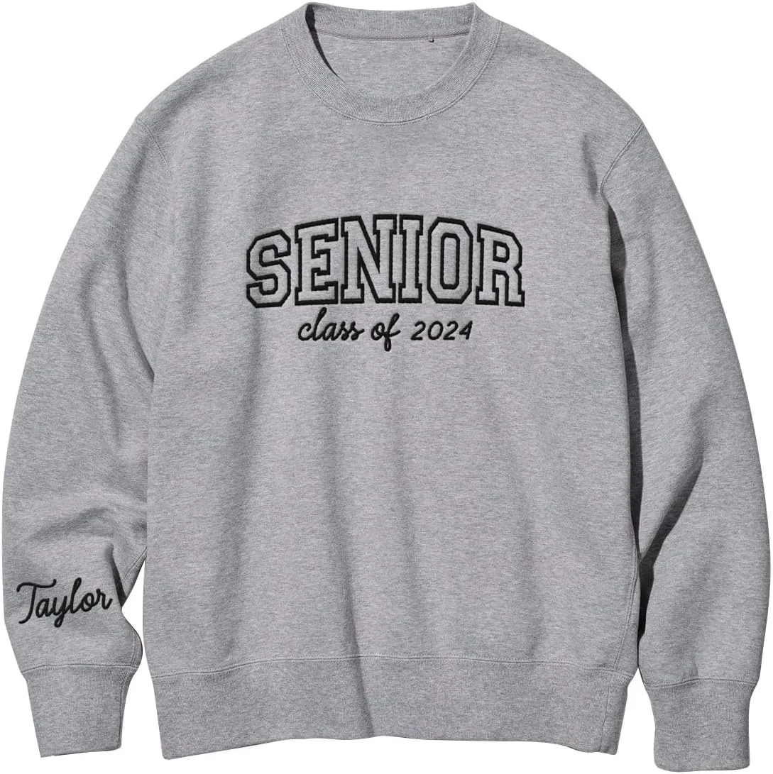 Personalized Senior 2025 Embroidered Sweatshirt Graduation 2025 Class Of 2025 Senior Class Senior Embroidered Sweatshirt