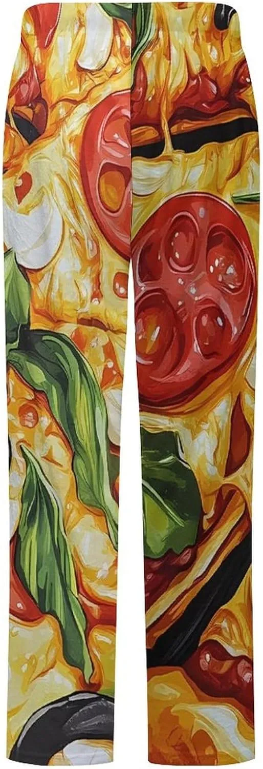 Pizza Printed Women's Pajama Pants Fleece Warm Pj Bottoms Sleepwear Lounge Pants Loungewear