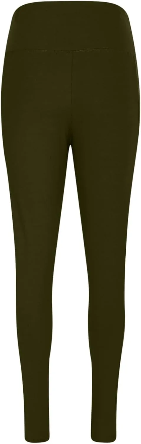 Plus Size Fleece Lined Leggings with Pockets for Women, Winter Thermal High Waist Workout Yoga Pants Tummy Control