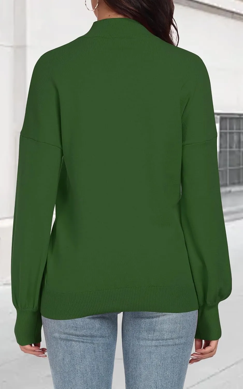 POSESHE Women's Oversized Sweaters Outfits Crewneck Ribbed Knit Dressy Casual Knit Pullover Tops