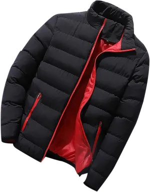 Puffer Jacket Men Plus Size Packable Down Jacket Water Resistant Quilted Jacket Winter Light Weight Jacket with Pocket