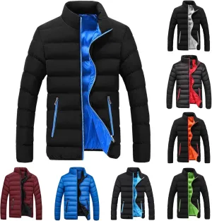 Puffer Jacket Men Plus Size Packable Down Jacket Water Resistant Quilted Jacket Winter Light Weight Jacket with Pocket