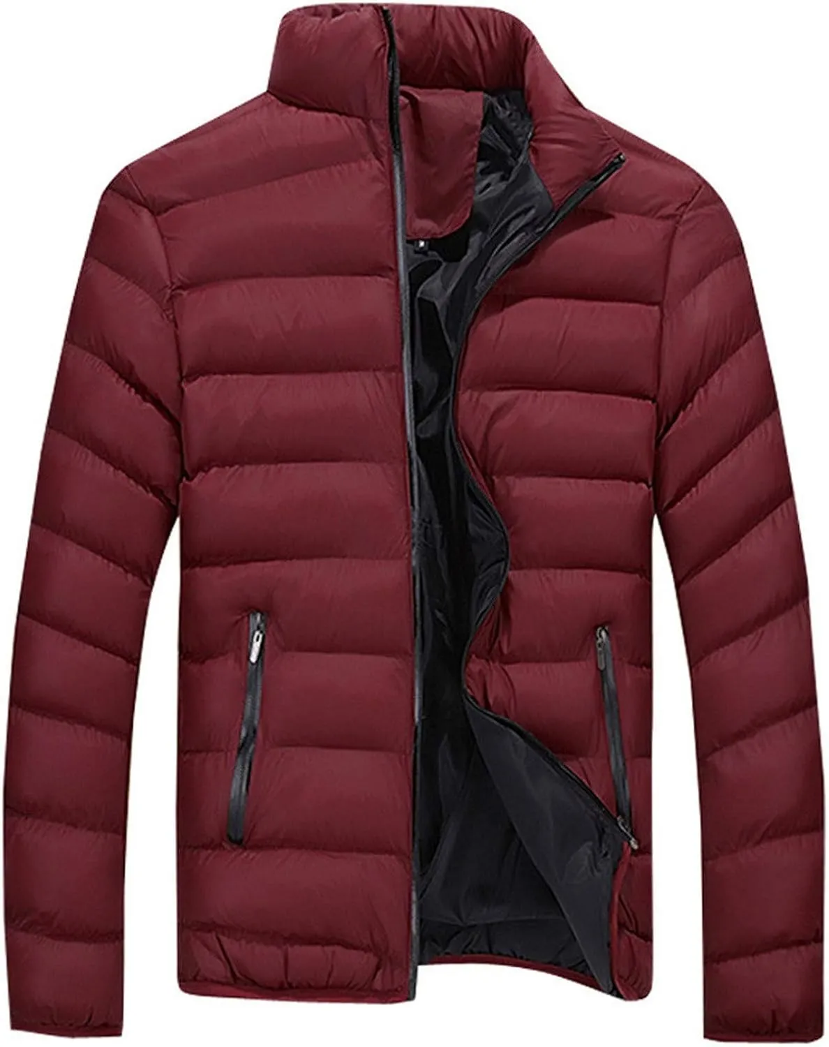 Puffer Jacket Men Plus Size Packable Down Jacket Water Resistant Quilted Jacket Winter Light Weight Jacket with Pocket