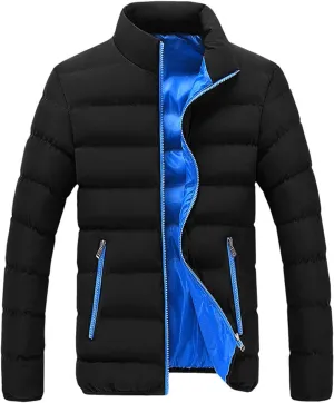 Quilted Jackets for Men Lightweight Down Puffer Jacket Packable Winter Warm Zip up Coat Outdoor Warm Padded Jacket