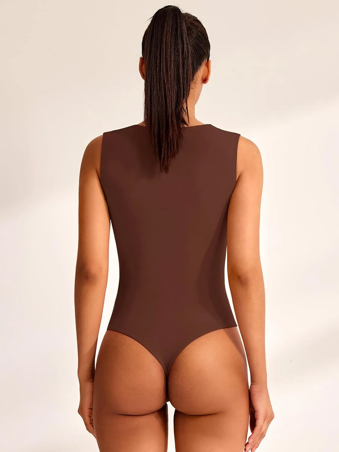 REORIA Women's Square Neck Body Suit Sleeveless Sexy Mesh Ruched Bodysuits Tank Tops 2025 Spring/Summer Designer Collection