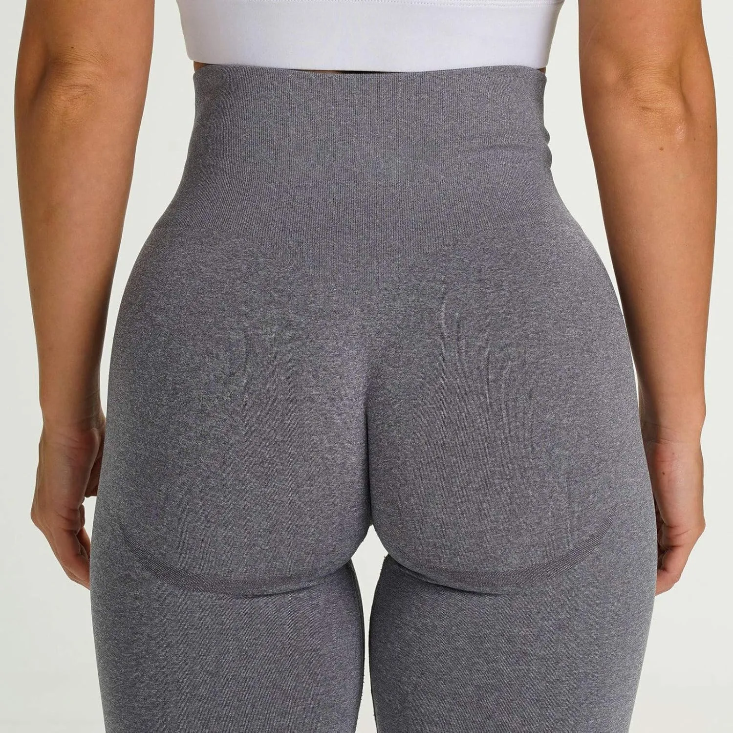 Running Leggings for Women Butt Lift Seamless High Waist Stretchy Tummy Control Sports Yoga Leggings Solid Color Soft