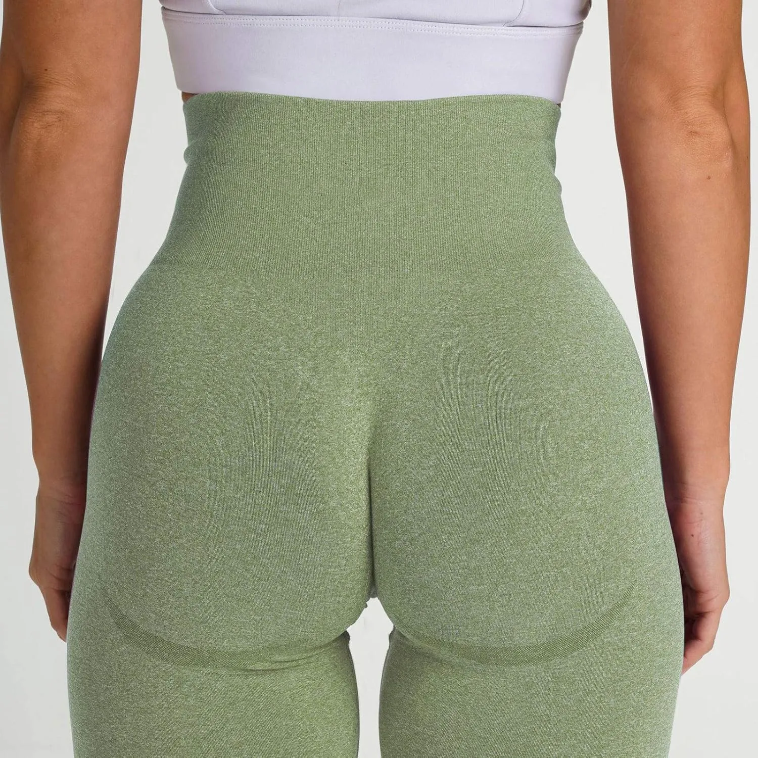 Running Leggings for Women Butt Lift Seamless High Waist Stretchy Tummy Control Sports Yoga Leggings Solid Color Soft