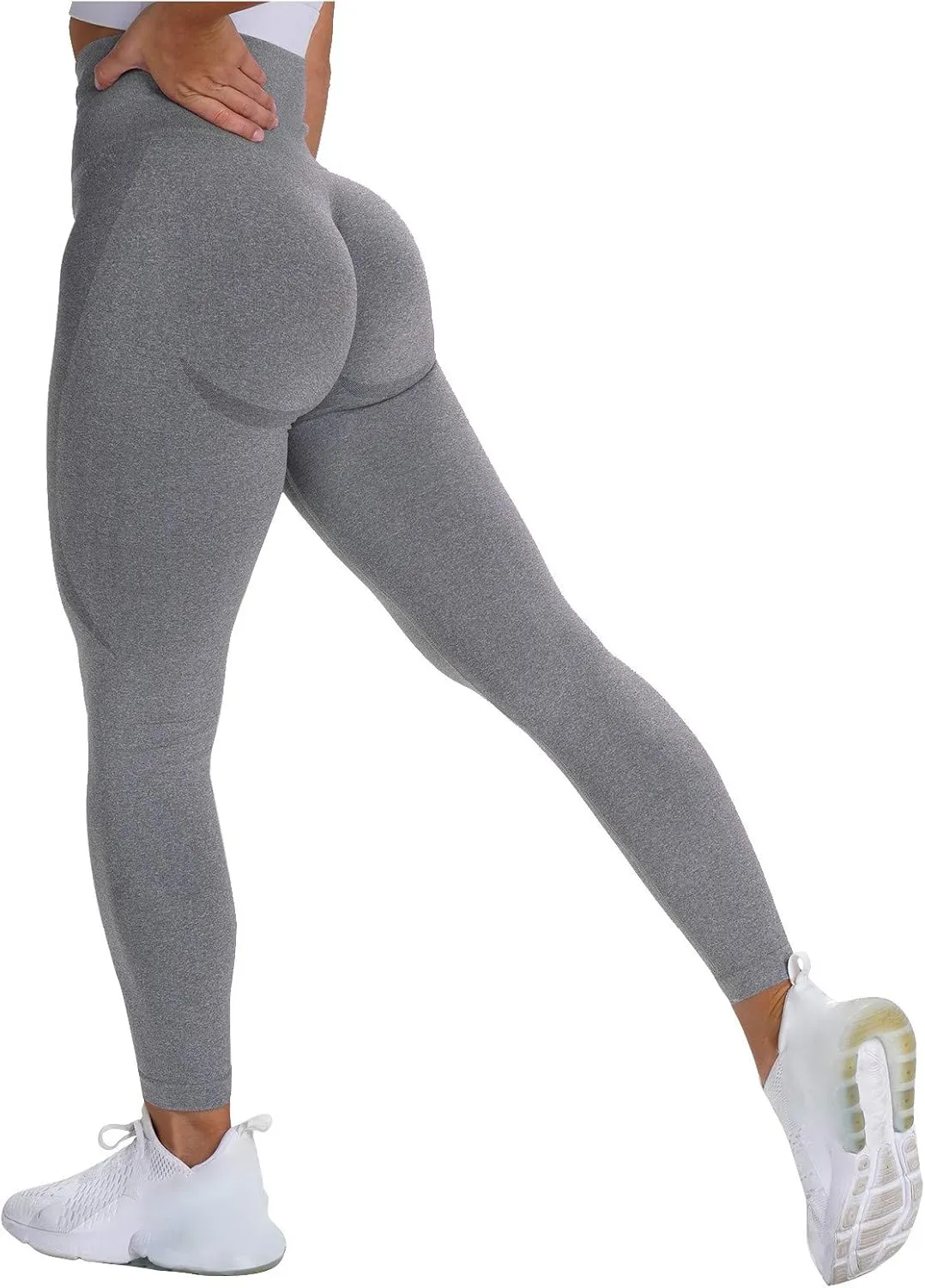 Running Leggings for Women Butt Lift Seamless High Waist Stretchy Tummy Control Sports Yoga Leggings Solid Color Soft