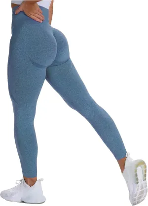 Running Leggings for Women Butt Lift Seamless High Waist Stretchy Tummy Control Sports Yoga Leggings Solid Color Soft