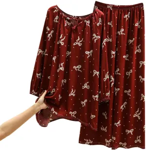 Ruziyoog Womens Pajama Set Long Sleeve Floral Loungewear Set Loose Casual Sleepwear Nightwear Two Piece Pjs Lounge Sets