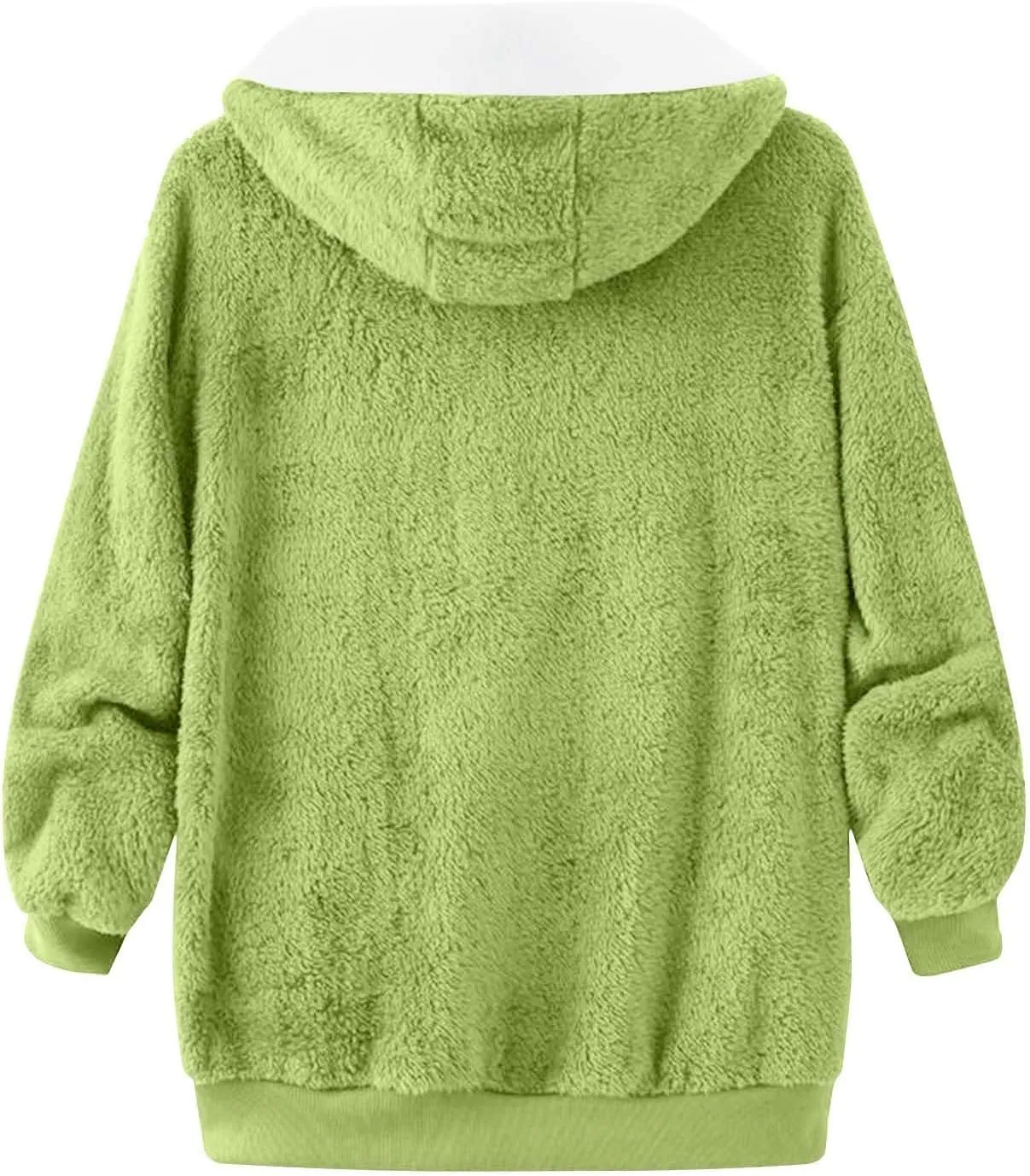 Scrub Jacket Stitching Three- Pocket Cute Hooded Pullover Sweatershirt Artificial Wool Coats Women Lightweight