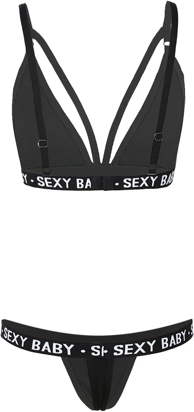Sexy Lingerie Sets for Women Bralette and Panty Bra Two Piece Thong Set See Though Underwire Teddy Babydoll Underwear