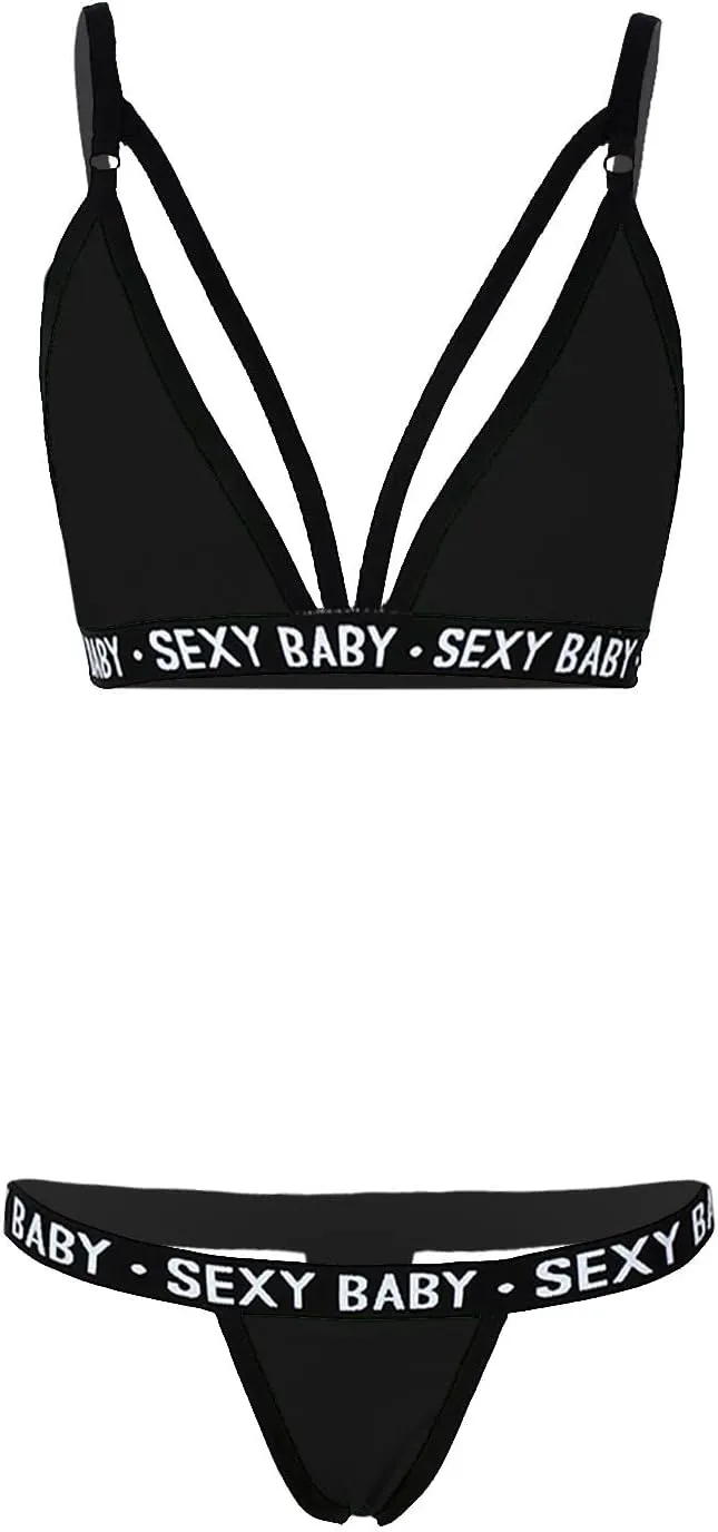 Sexy Lingerie Sets for Women Bralette and Panty Bra Two Piece Thong Set See Though Underwire Teddy Babydoll Underwear