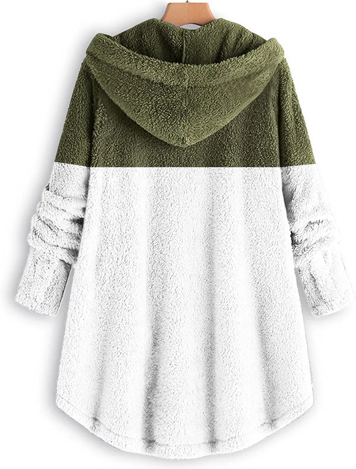 SHAOBGE Front Coat Women's Spliced Button Pocket Split Fashion Casual Long Sleeve Plush Coat Women plus Size Coats