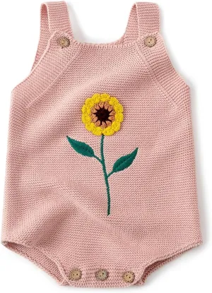Simplee kids Baby Girls Sunflower Knit Rompers Knit Clothes for Newborn Baby Girls