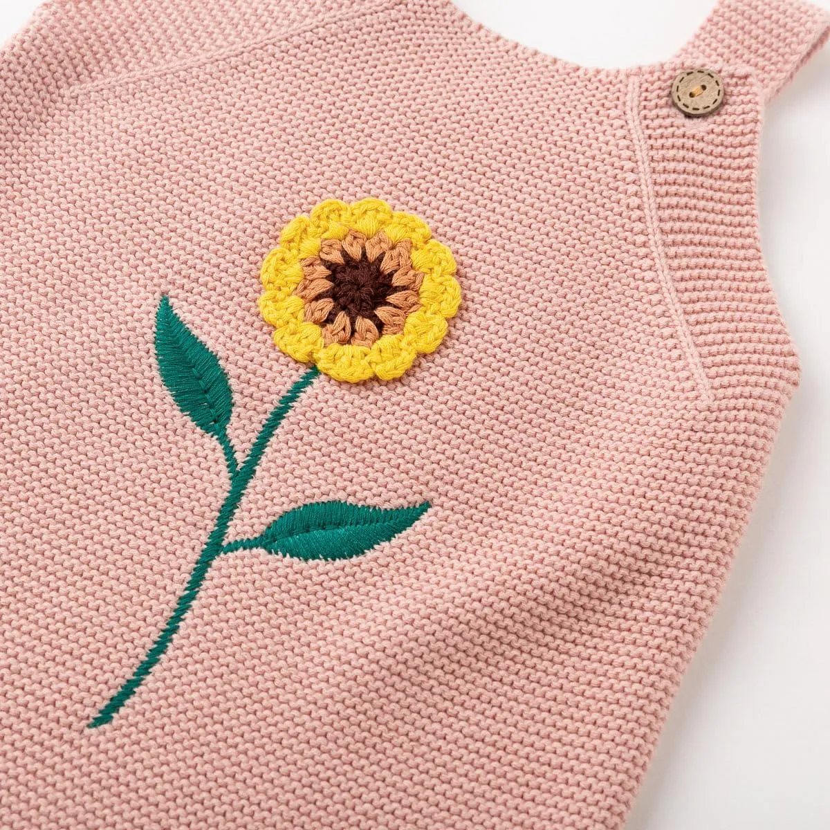 Simplee kids Baby Girls Sunflower Knit Rompers Knit Clothes for Newborn Baby Girls