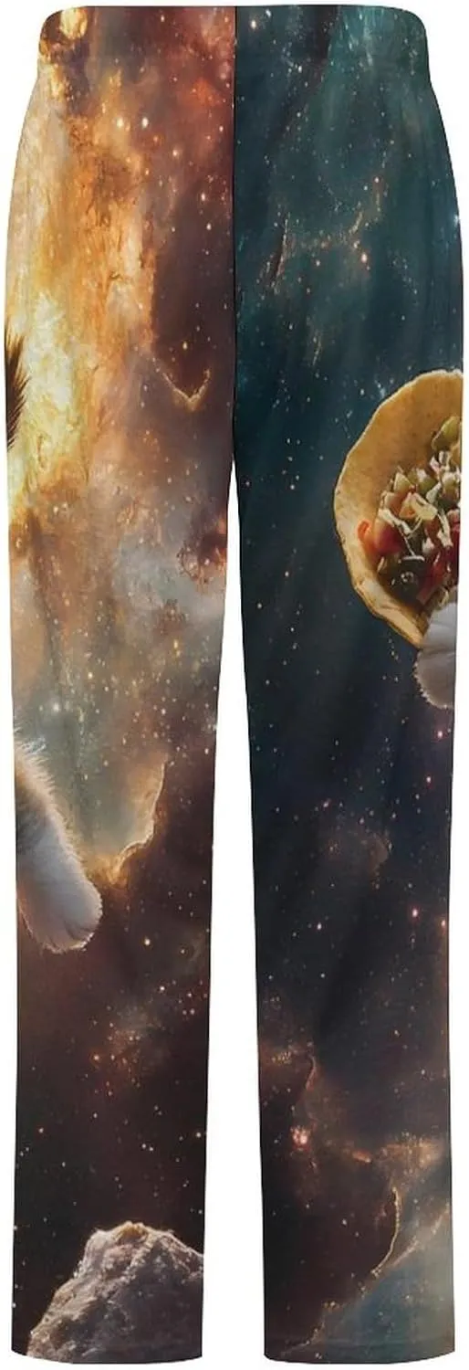 Spaces Taco Cat Women's Pajama Pants Fleece Warm Pj Bottoms Sleepwear Lounge Pants Loungewear