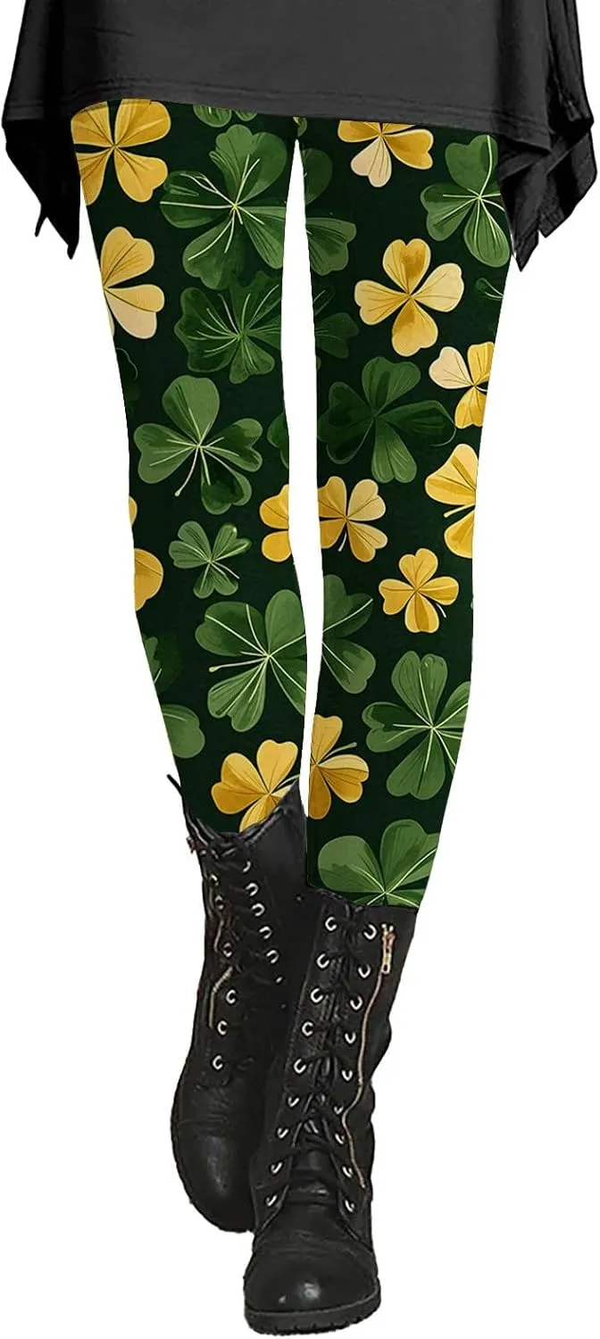 Spring Leggings for Women Womens Holiday Leggings with Pockets Yoga Pants Women Petite Green