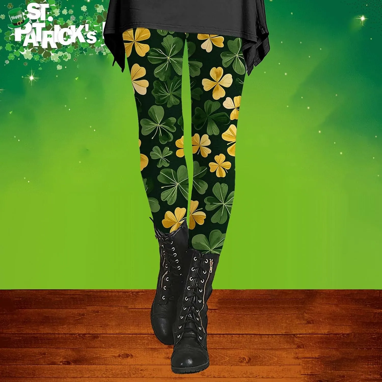 Spring Leggings for Women Womens Holiday Leggings with Pockets Yoga Pants Women Petite Green