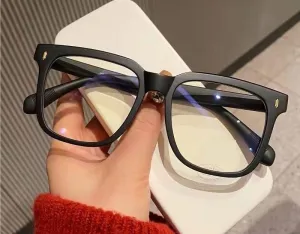 Square Oversized Computer Readers Anti Eye Strain Eyewear Blue Light Blocking Reading Glasses Flat Light Mirror (Color : Scrub, Size :  100)