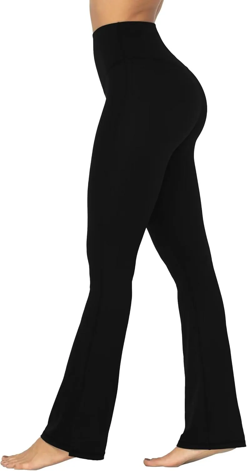 Sunzel Sunzfly Split Hem Flare Leggings for Women, High Waisted Casual Bootcut Flared Yoga Pants with Tummy Control