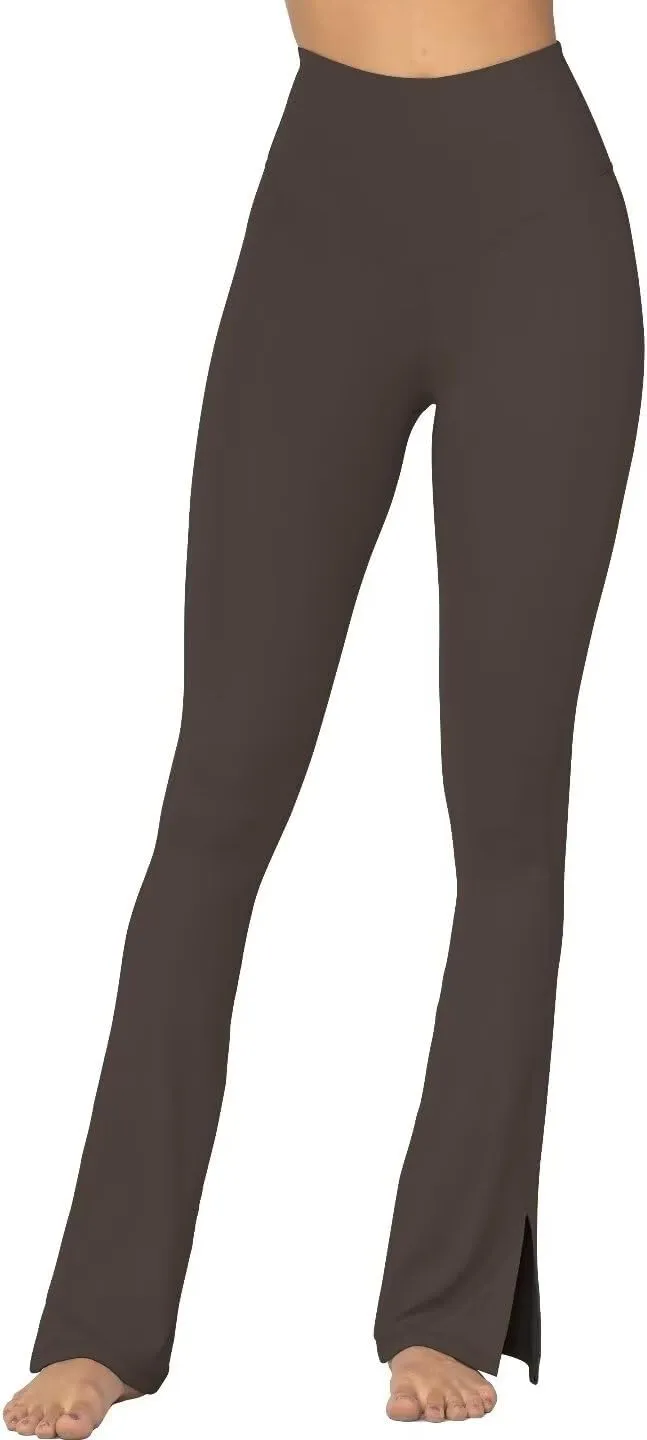 Sunzel Sunzfly Split Hem Flare Leggings for Women, High Waisted Casual Bootcut Flared Yoga Pants with Tummy Control